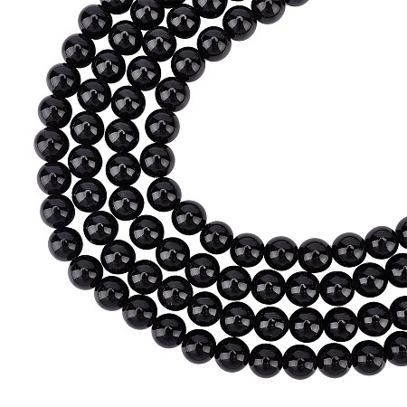 Arricraft About 196 Pcs 8mm Nature Stone Beads, Natural Obsidian Round Beads, Gemstone Loose Beads for Bracelet Necklace Jewelry Making (Hole: 1mm)