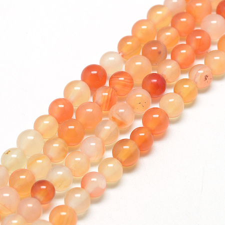 Arricraft Natural Carnelian Beads Strands, Round, 8~8.5mm, Hole: 1mm, about 47pcs/strand, 14.5 inches