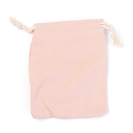 Honeyhandy Polycotton Canvas Packing Pouches, Drawstring Bags, Pink, 12x9cm