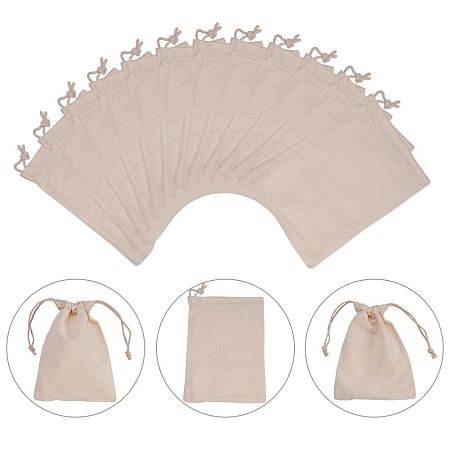 NBEADS 50 Pcs Cloth Drawstring Bags, Reusable Packing Storage Jewelry Pouches Sacks Candy Favor Bag for Wedding Bridal Shower Birthday Party Christmas Valentine's Day DIY Craft, 6.1x 4.9 inch