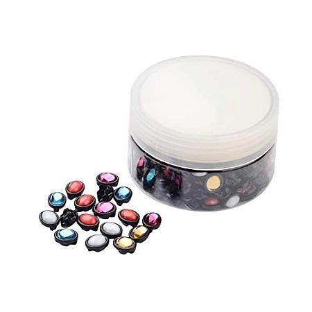 PandaHall Elite About 150 Pieces Assorted Colors Acrylic Crystal Beads Oval Shaped Multi-Strand Links 11x8x6mm for Jewelry Making
