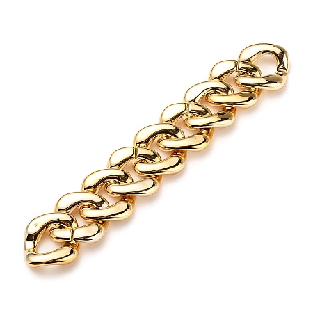 Honeyhandy Handmade UV Plating Acrylic Curb Chains, Twisted Chains, Golden, Link: 31x29x6mm, about 39.37 inch(1m)/strand