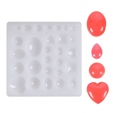 Honeyhandy DIY Silicone Molds, Resin Casting Moulds, Jewelry Making DIY Tool For UV Resin, Epoxy Resin Jewelry Making, Square, White, 149x147x14mm