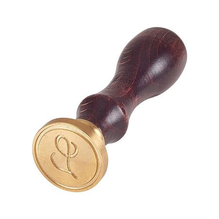 PandaHall Elite Letter L Wax Seal Stamp Vintage Retro Brass Head Wooden Handle Classic Alphabet Letter Initial L Wax Sealing Stamp L
