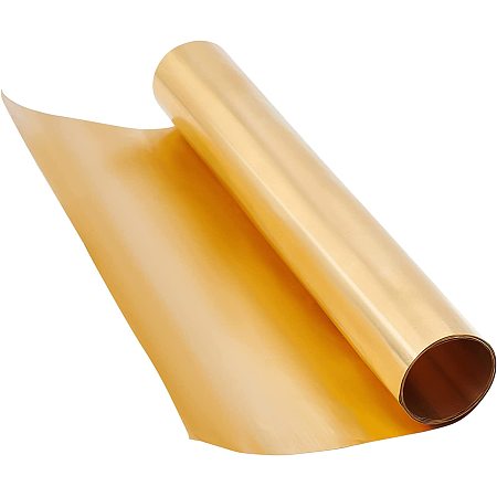 OLYCRAFT 0.03mm Copper Roll Weather Proof Brass Sheet Copper Foil Gold Color Copper Sheets for Mechanical Machining Mould Making Cutting Precision - 39x7.8Inch