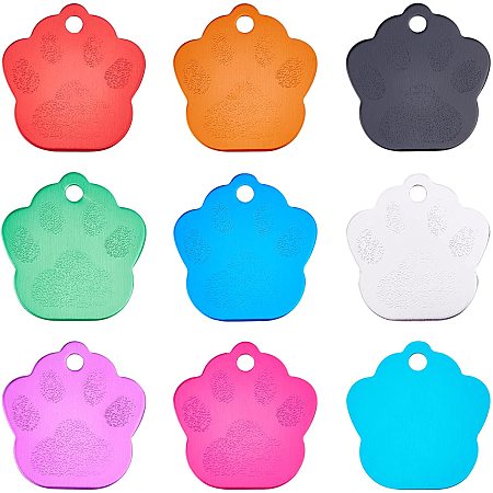 arricraft 18 Pcs 9 Colors Aluminum Pet Tag, Stamping Blank Dog Round Tags Smooth Round Pendant for Dogs Cats Pets Name Phone Number Craft Tag