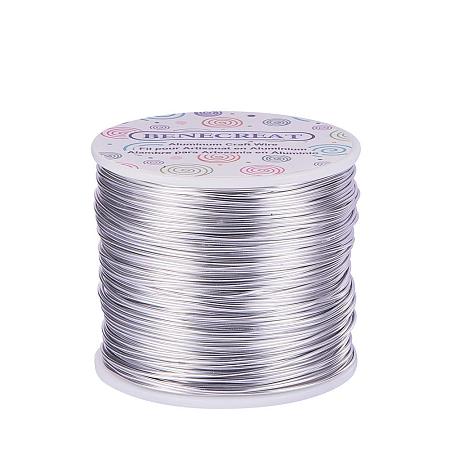 BENECREAT 18 Guage Aluminum Wire Length 492FT Anodized Jewelry Craft Making Beading Floral Colored Aluminum Craft Wire - Silver