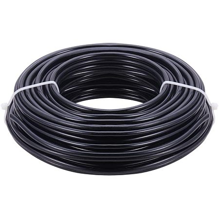 BENECREAT 52 Feet 6 Gauge Aluminum Wire Black Bendable Metal Sculpting Wire for Floral Model Skeleton Art Making and Beading Jewelry Work