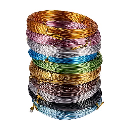 PandaHall Elite Pack of 10 Rolls 1mm Mixed Color Aluminum Wire Jewelry Making Beading Craft Wire 18 Gauge 65 Feet/Roll