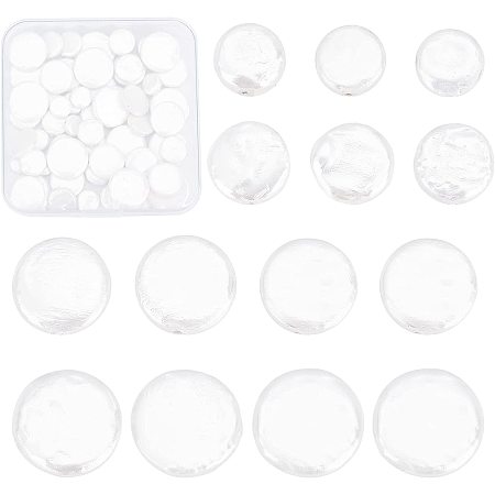 BENECREAT 60PCS Flat Round Natural Freshwater Shell Beads 4 Styles Shell Spacer Charm Beads for Necklace Bracelet Earring, 15PCS/Size