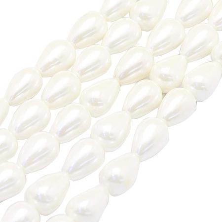 ARRICRAFT 30pcs Ivory Drop Shell Pearl Beads Strands Seashells Gemstone Beads for Necklace, Bracelet, Jewelry Making, Home and Wedding Decor(15.5