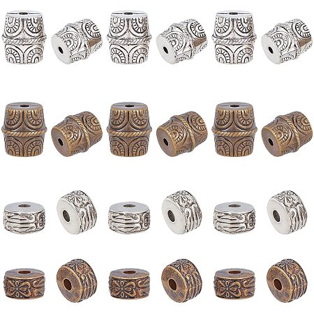 CHGCRAFT 40Pcs 2 Colors Column Spacer CCB Spacer Beads Flat Round Disc Rondelle Spacer Beads for Jewelry Making