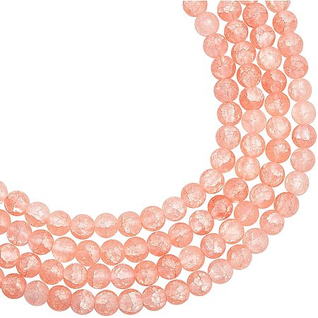 Arricraft About 100 Pcs Frosted Stone Beads 8mm, Synthetic Crackle Quartz Round Beads, Gemstone Loose Beads for Bracelet Necklace Jewelry Making ( Hole: 1mm )