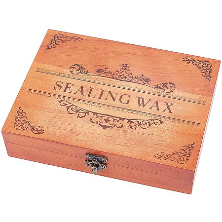 CRASPIRE Wax Seal Stamp Wooden Gift Box Retro Style Wax Stamp Kit Container with Inner Support for Sealing Wax Stamp Kit Storage Gift Box （Empty Box）