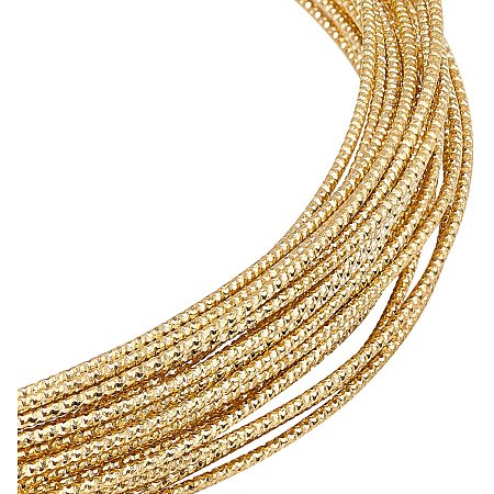 BENECREAT 17 Gauge 33 Feet Engraved Twist Gold Wire Textured Brass Wire for Beading, Gemstone Crystal Wrapping and Other Jewelry Craft Work