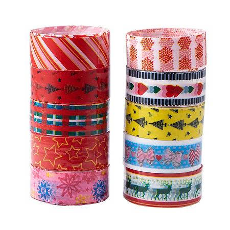 ARRICRAFT 10 Rolls Mixed Color DIY Scrapbook Paper Adhesive Tapes for DIY Crafts Scrapbooking Masking Paper Decoration Gift Wrapping 15mm
