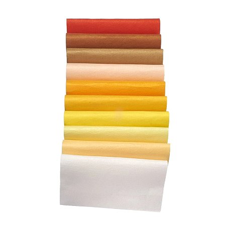 ARRICRAFT 10 Pcs Craft Fabric Sheet Non Woven Polyester Embroidery Needle Felt 12 x 12 Inches Orange-Yellow Colors for DIY Projects Costume Decor Cloth Patchworks Handicraft Sewing
