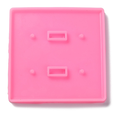 Honeyhandy Rectangle Socket Panel Silicone Mould, Resin Casting Molds, For UV Resin, Epoxy Resin Craft Making, Flamingo, 120x120x10mm, Hole: 4mm