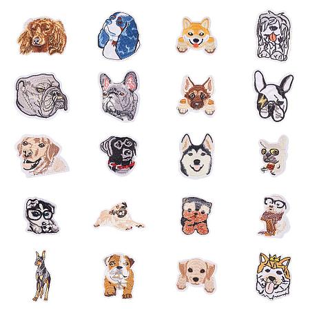 PandaHall Elite 20 pcs Cloth Iron On/Sewing on Patches Dog Theme Embroidered Patches for Hat Jackets Backpacks Jeans Clothes Shoes