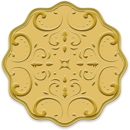 BENECREAT 100 Packs Floral Pattern Embossed Gold Foil Stickers Certificate Seals 5x5cm/2x2