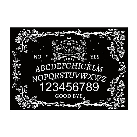 CREATCABIN MDF Wooden Hanging Wall Board Decorations, Welcome Sign Plank for DIY Pendant Making, Rectangle with Numbers and Letters, Black, Floral Pattern, 300x210x5mm
