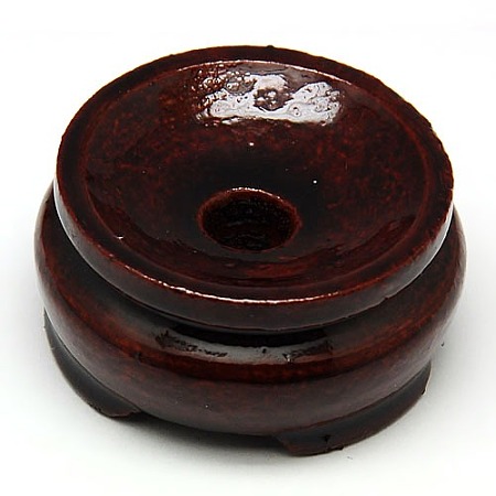 Honeyhandy Wood Decoration Accessories Display Bases for Gemstone, Dark Red, 42~45x22~24mm