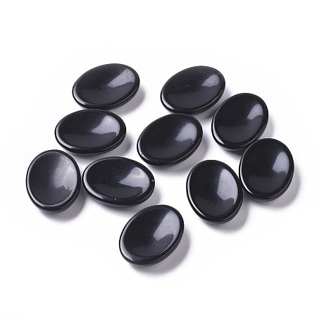 ARRICRAFT Natural Obsidian Massager, Worry Stone, Oval, 40x30x9mm