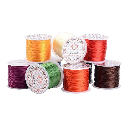 NBEADS 10 Rolls of Elastic Fibre Wire 0.8mm, Mixed Color, 60m/roll