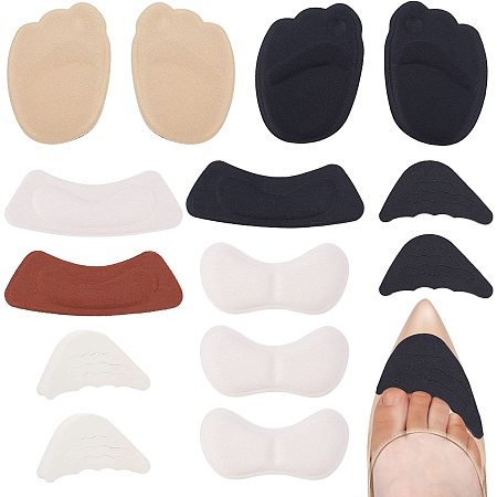 GORGECRAFT 16 Sets 8 Styles Heel Cushion Pads Adhesive Foam High Heels Stickers Grips Liner Inserts Protectors Insoles Foot Care for Loose Shoes Men Women Indoor Outdoor Supplies, 3 Colors