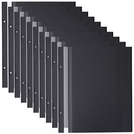 AHANDMAKER PVC Adhesive Refills Inner Pages, for 2 Ring Binder Photo Albums, with Lamination, Rectangle, Black, 268x315x0.5mm, Hole: 6mm