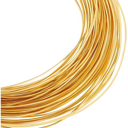 BENECREAT 26Gague 49.2 Feet Real 18K Gold Plated Square Brass Wire, Gold Soft Jewelry Wire Metal Craft Wire for Necklace Bracelet Making and Other Handmade Project