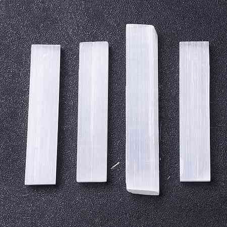 Honeyhandy Natural Selenite Sticks Wands, Rough Raw Selenite Crystal Sticks for Reiki Metaphysical Energy Drawing Protection Wiccan Altar Supplies, WhiteSmoke, 100~120x20.5~22x9~14.5mm