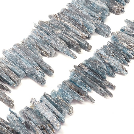 Honeyhandy Natural Kyanite/Cyanite/Disthene Beads Strands, Nuggets, Tusk Shape, 20~41x2~8x4~12mm, Hole: 0.5mm, about 77pcs/strand, 15.35 inch(39cm)