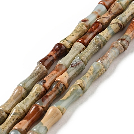 Natural Serpentine Beads Strands, Column, 5.5x13mm, Hole: 1mm, about 31pcs/strand, 16.26''(41.3cm)
