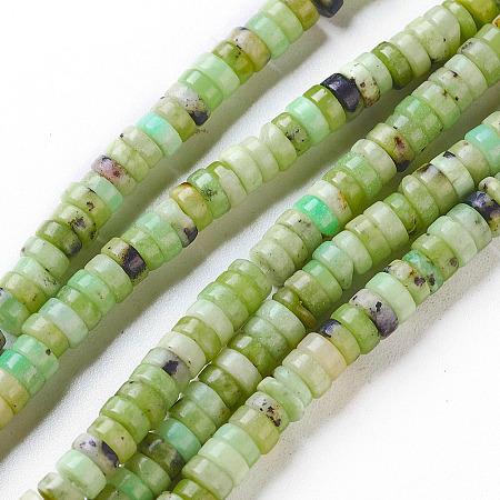 Honeyhandy Natural Serpentine Beads Strands, Flat Round/Disc, 4x2mm, Hole: 0.8mm, about 200pcs/strand, 15.9 inch(40.5cm)
