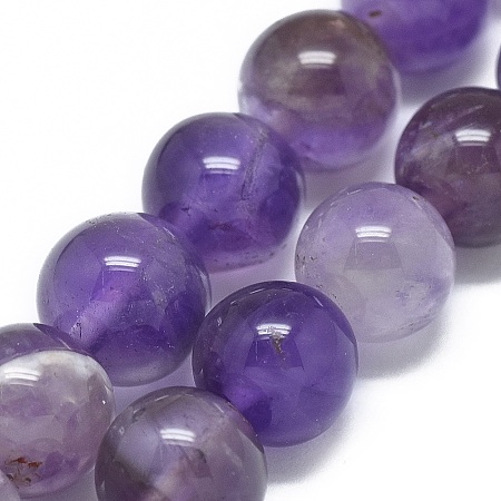 Honeyhandy Natural Amethyst Beads Strands, Round, 8mm, Hole: 1mm, about 21pcs/strand, 7 inch(18cm)