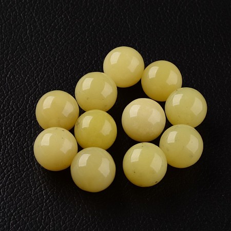 Honeyhandy Natural Lemon Jade Round Ball Beads, Gemstone Sphere, No Hole/Undrilled, Dyed, 16mm