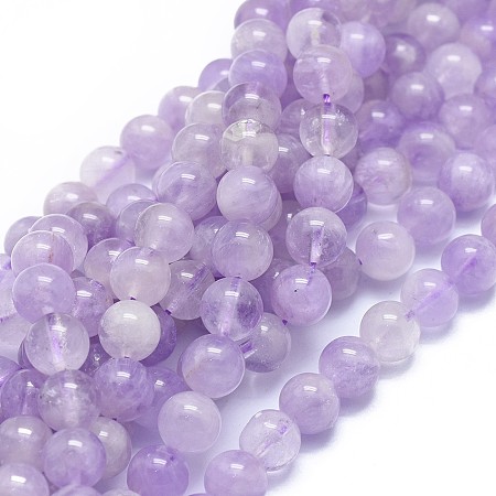 Honeyhandy Natural Amethyst Beads Strands, Round, 8mm, Hole: 1mm, about 48pcs/strand, 15.1 inch(38.5cm)