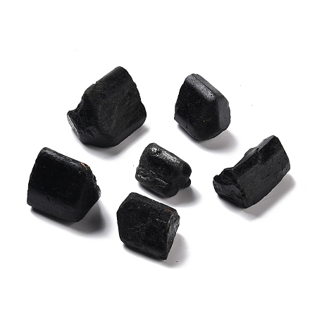 Honeyhandy Rough Raw Natural Black Tourmaline Beads, No Hole/Undrilled, Nuggets, 35~51x25~42mm, about 6pcs/500g