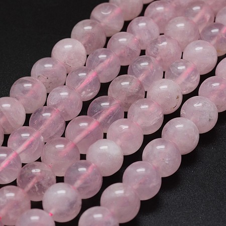 Honeyhandy Natural Madagascar Rose Quartz Beads Strands, Round, 6mm, Hole: 0.8mm, about 65pcs/strand, 15.7 inch
