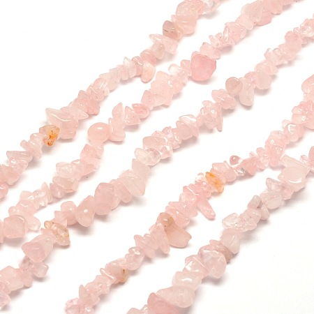 Honeyhandy Natural Rose Quartz Chip Bead Strands, 5~8x5~8mm, Hole: 1mm, about 31.5 inch