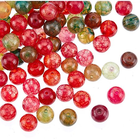 OLYCRAFT 96pcs Natural Tourmaline Beads 8mm Colorful Round Tourmaline Beads Round Loose Gemstones Beads Energy Stone for Bracelet Necklace Jewelry Making