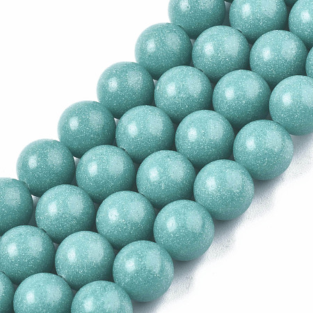 ARRICRAFT Synthetic Luminous Stone Round Beads Strands, Light Sea Green, 8mm, Hole: 1.2mm, about 50pcs/strand, 15.35 inch~15.55 inch(39cm~39.5cm)