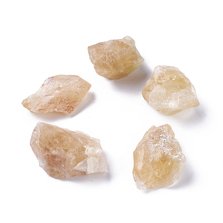 Honeyhandy Rough Raw Natural Citrine Beads, Undrilled/No Hole Beads, Nuggets, 30~46x22~29x14~26mm, about 5pcs/100g, 100g/bag