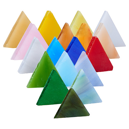 PandaHall Elite 1 Box (about 350 pcs) Mixed Color Triangle Mosaic Tiles Mosaic Glass Cabochons for Home Decoration Crafts Supply
