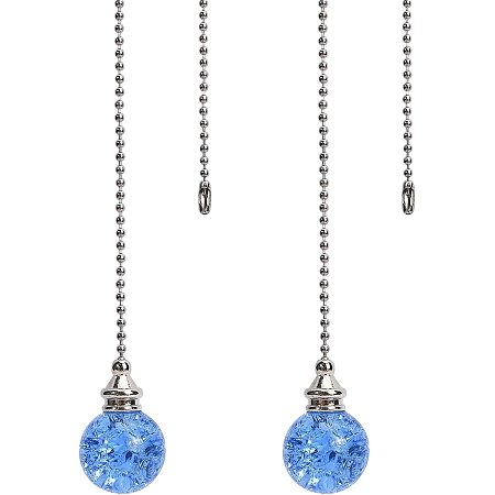GORGECRAFT Ceiling Fan Pull Chain, 21.45 inches Ball Blind Cord Chandelier Handle Pull Chain Extension with Connector for Ceiling Light Lamp Fan, Cornflower Blue