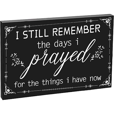 CRASPIRE Wall Decorations Signs I Still Remember The Days I Prayed-Modern Farmhouse Decor for Living Room, House Prayer Sign Wooden Religious Plaque Christian Gifts 5.12 X7.87”