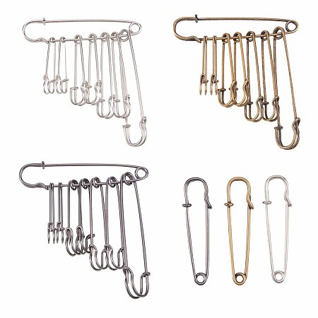 BENECREAT 24PCS 2/2.5/3/4inch Safety Pins Heavy Duty Safety Pins for Blankets, Skirts, Kilts, Knitted Fabric, Crafts