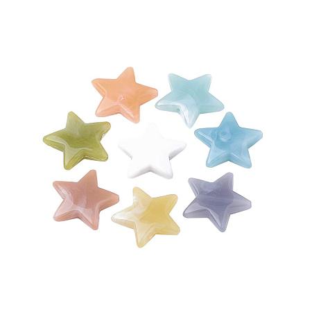 ARRICRAFT About 469pcs Imitation Jelly Clouds Mixed Color Star Shape Acrylic Beads for Bracelets, Necklace and Earring Making, Hole: 1mm