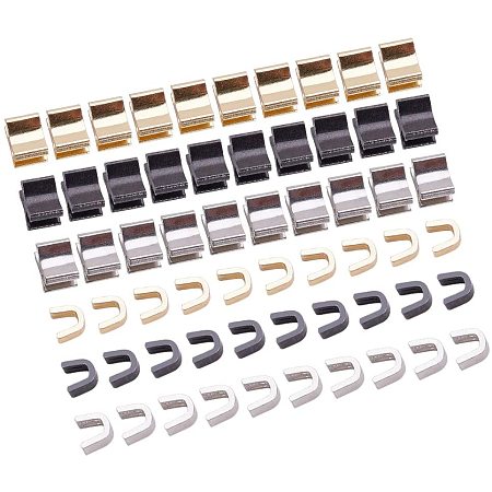 BENECREAT 30 Sets 3 Colors #5 Zipper Stoper and Zipper Bottom Brass Zipper Replacement Parts for Sewing Clothing Crafts (10Sets/Color, 3PCS/Set)